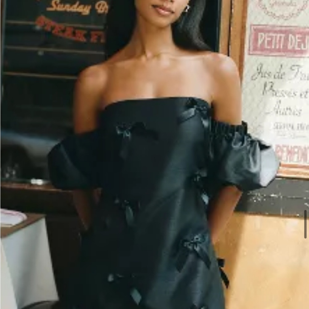 Anthropologie Black Strapless Dress